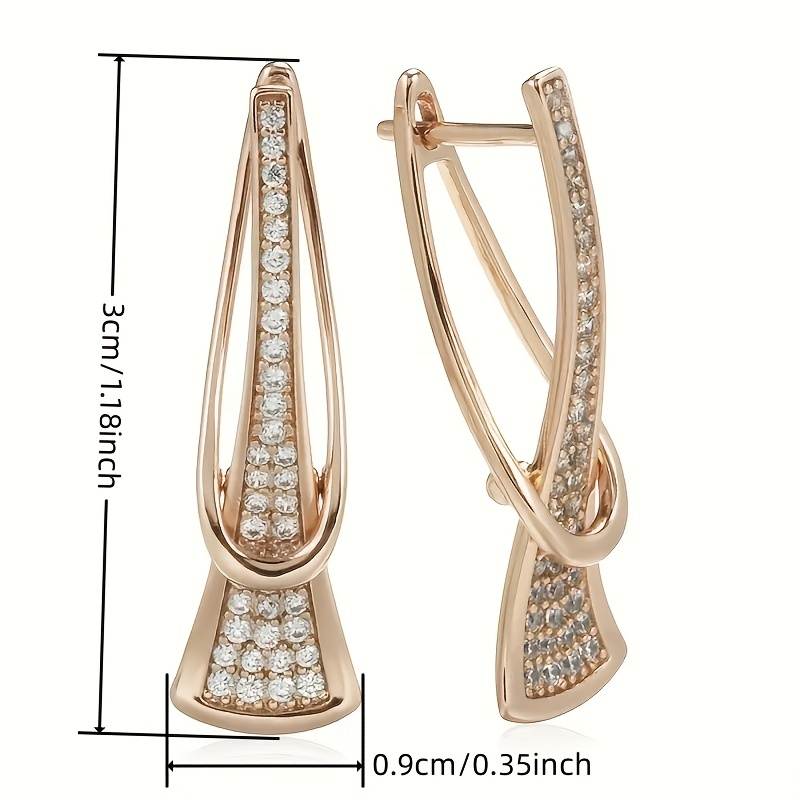 Geometric Style Zirconia Dangle Earrings Set